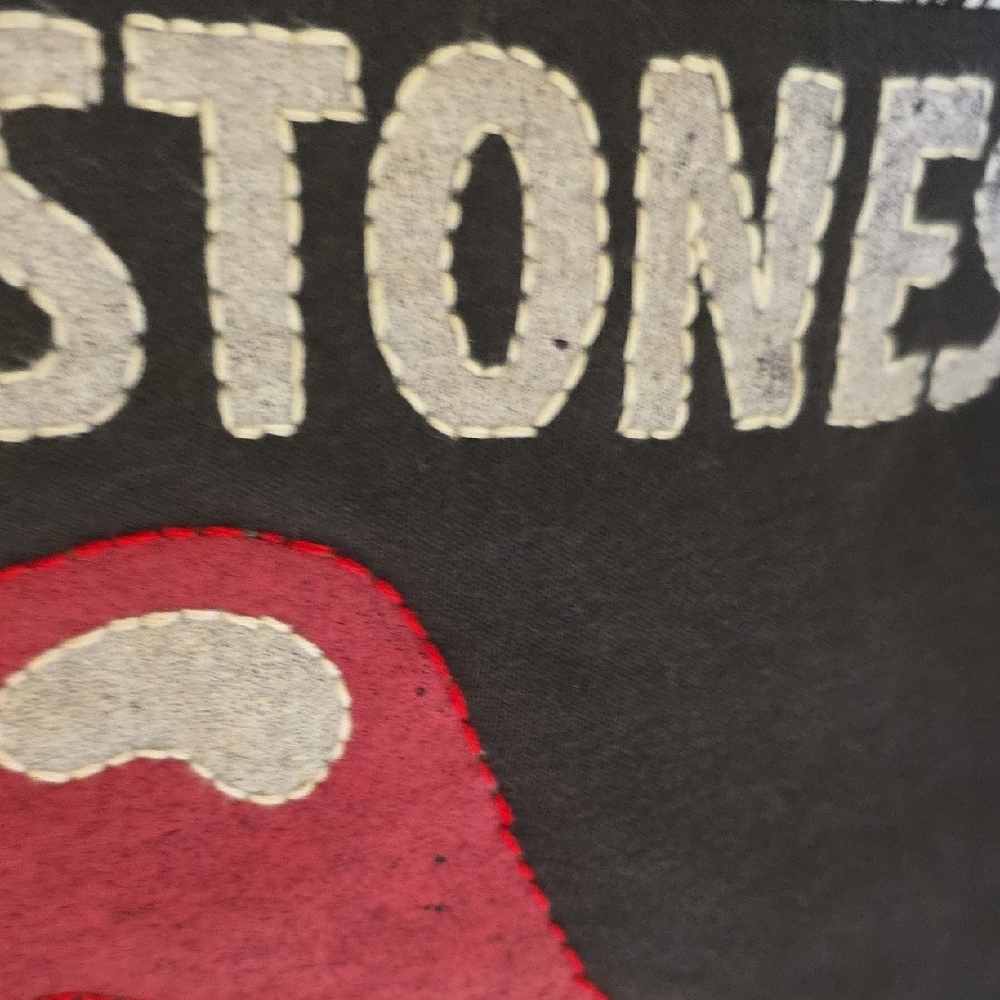 Upcyled Molly Made It Blue Jean Jacket with Iconic Rolling Stones Design - Picture 4 of 13